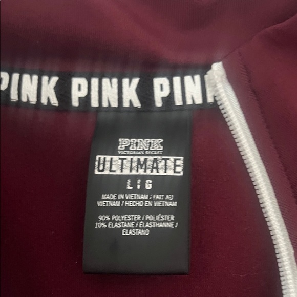 PINK Victoria's Secret Maroon Quarter-Zip Sweater Size Large - Picture 2 of 6